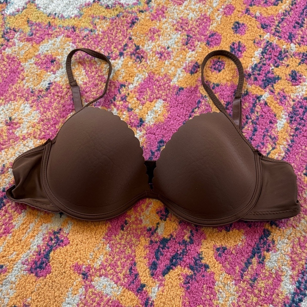 Rampage Brown Scalloped Bra